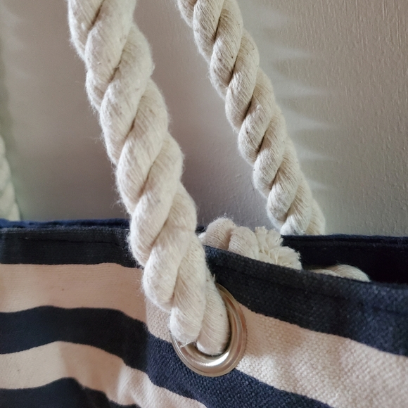 Anchor Nautical Canvas Tote - Picture 4 of 6